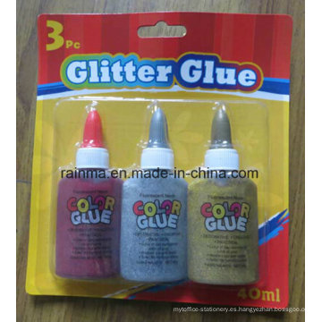 Pegamento Glitter 40ml con plata y color oro